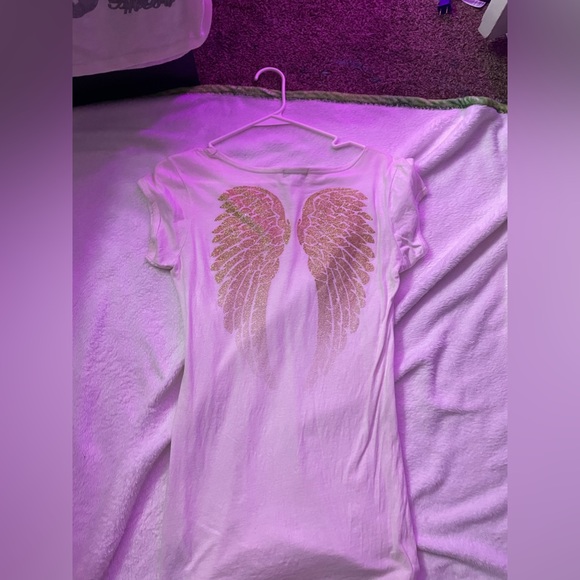 Y2K Guess gold wing white t shirt size large - Picture 2 of 4